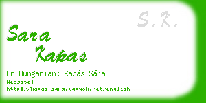 sara kapas business card