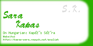 sara kapas business card